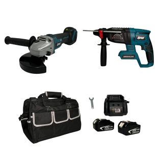 KIT DE ESMERILADORA Y TALADRO/ROTOMARTILLO INALÁMBRICOS